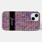 カラフルラインストーン+カスタムネーム Case-Mate iPhoneケース (裏面 (横))