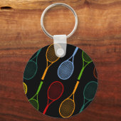 カラフルラケット模様 キーホルダー (正面)
