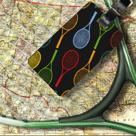カラフルラケット模様 ラゲッジタグ