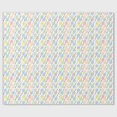 カラフルラケット模様 ラッピングペーパー (フラット)