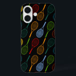 カラフルラケット模様 iPhone 16ケース<br><div class="desc">テニスラケットの色のパタ違うーン</div>