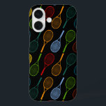 カラフルラケット模様 iPhone 16ケース<br><div class="desc">テニスラケットの色のパタ違うーン</div>