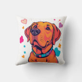 カラフルラブラドールドッグアート クッション (裏面)