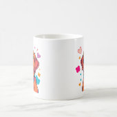 カラフルラブラドールドッグアート コーヒーマグカップ (中央)