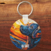 カラフルラブラドールリトリエバードッグポートレート キーホルダー (裏面)