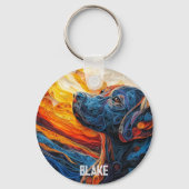 カラフルラブラドールリトリエバードッグポートレート キーホルダー (裏面)