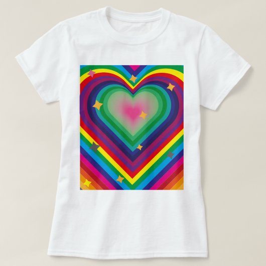 カラフルラブTシャツ 女性用 Tシャツ (デザイン正面)