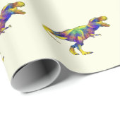 カラフルランニングTレックスサイケデリック美術 ラッピングペーパー (ロールコーナー)