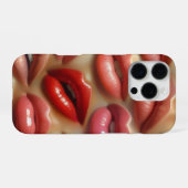 カラフルリップスパターンiPhoneケース iPhoneケース (裏面横)