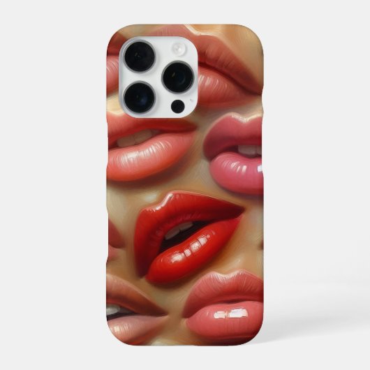 カラフルリップスパターンiPhoneケース iPhoneケース (裏面)
