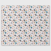 カラフルリトルバードフローラ植物楽園 ラッピングペーパー (フラット)