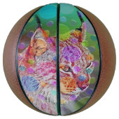 カラフルリンクスポートレート、抽象芸術アート バスケットボール (縦)