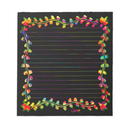 カラフルリーフ縁ど- 5.5インチx 6インチメモ帳 ノートパッド