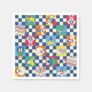 カラフルルーニーTUNES™トス市松模様にパターン スタンダードカクテルナプキン