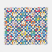 カラフルルーニーTUNES™トス市松模様にパターン フリースブランケット (正面(横))
