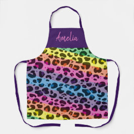 カラフルレインヒョウ柄の動物 エプロン