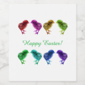 カラフルレインボーかわいい春 ワインラベル (シングルラベル)