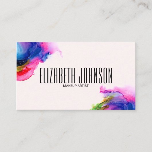 カラフルレインボーエレガントトレンディーモダン抽象芸術 名刺 (正面)