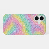 カラフルレインボーギラギラiPhoneケース iPhone 16ケース (裏面横)