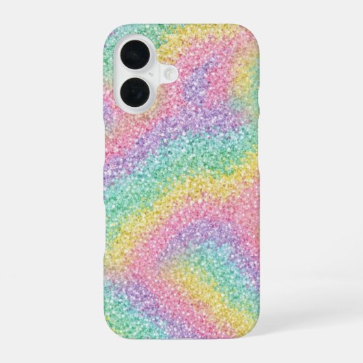 カラフルレインボーギラギラiPhoneケース iPhone 16ケース (裏面)