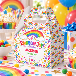 カラフルレインボージョイ7歳の誕生日おめでとう男の子パーティー フェイバーボックス