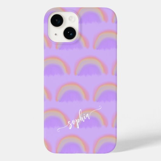カラフルレインボーネームスクリプト オーダーメイド Case-Mate iPhoneケース (裏面)