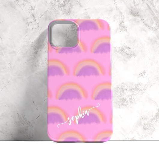カラフルレインボーネームスクリプト オーダーメイド Case-Mate iPhoneケース