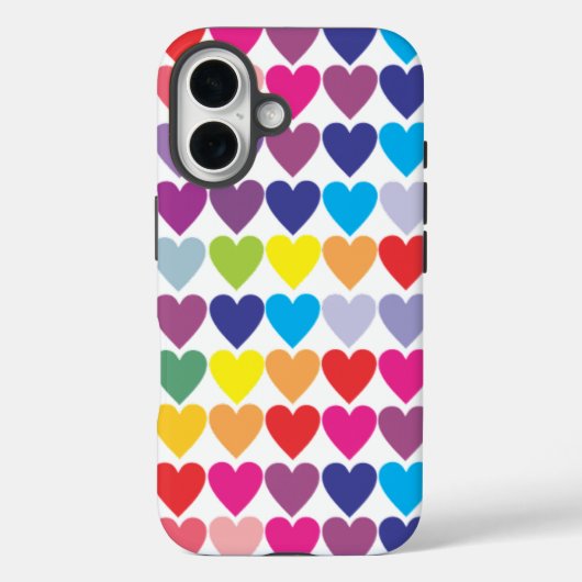 カラフルレインボーハート柄 Case-Mate iPhoneケース (裏面)
