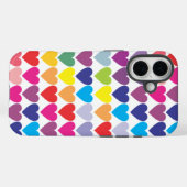 カラフルレインボーハート柄 Case-Mate iPhoneケース (裏面 (横))