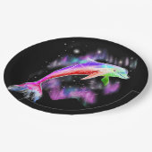 カラフルレインボーピンクドルフィン海銀河系宇宙。 ペーパープレート (アングル)