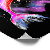 カラフルレインボーピンクドルフィン海銀河系宇宙。 ポスター (角)