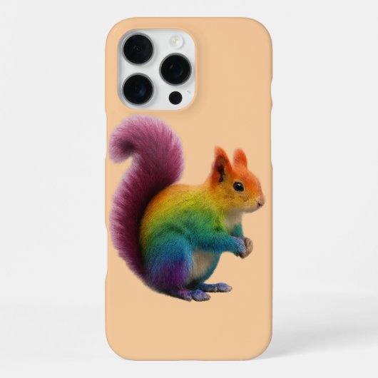 カラフルレインボーファー リス ステッカー  iPhoneケース (裏面)
