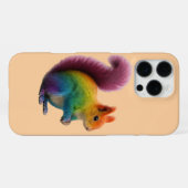  カラフルレインボーファー リス ステッカー  iPhoneケース (裏面横)