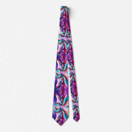 カラフルレインボーホース（ばちゃばちゃ）跳ねる絵を描アート ネクタイ