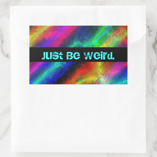 カラフルレインボー抽象芸術テクスチャ風変わり 長方形シール (バッグ)