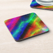 カラフルレインボー抽象芸術テクスチャ コースター (左側)