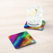 カラフルレインボー抽象芸術テクスチャ コースター (右側)