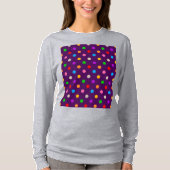 カラフルレインボー水玉紫  Tシャツ (正面)