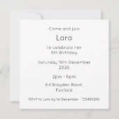 カラフルレインボー誕生日招待状(名入れ可) (裏面)