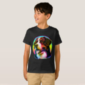 カラフルレインボー クール ドッグ Tシャツ (正面フル)