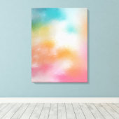 カラフルレッドモダンピンクブルー抽象芸術アートトレンディー キャンバスプリント (インサイチュ (ウッドフロア))