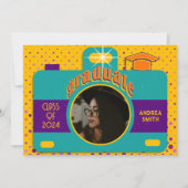 カラフルレトロおもしろいカスタムパーティー院写真 招待状 (正面)