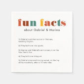 カラフルレトロおもしろい事実の新結婚婚 スタンダードカクテルナプキン (正面)