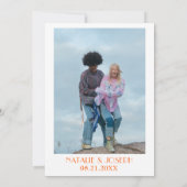 カラフルレトロかわいい明るいヴィンテージ結婚写真 セーブザデート (裏面)