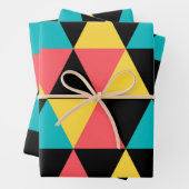 カラフルレトロで明るい幾何学的グラフィックパターン ラッピングペーパーシート (インサイチュ)