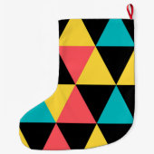 カラフルレトロで明るい幾何学的グラフィックパターン ラージクリスマスストッキング (裏面)