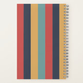 カラフルレトロとヴィンテージの横向きストライプ ノートブック (裏面)