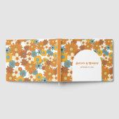 カラフルレトロの花60's 70's Arch 結婚's ゲストブック (全面)