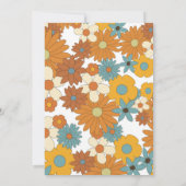 カラフルレトロの花60's 70's Arch 結婚's セーブザデート (裏面)