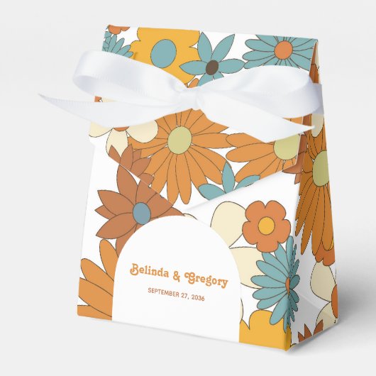 カラフルレトロの花60's 70's Arch 結婚's フェイバーボックス (正面サイド)